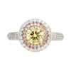 GIA Zertifiziert 1,01 Karat Rundschliff Fancy Yellow Diamant Ring