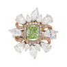 GIA Certified 1.39 Carat Radiant Cut Fancy Intense Yellowish Green Diamond Ring