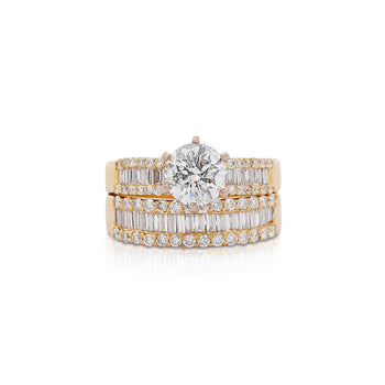 GIA Certified 1.5 Carat H/I2 Diamond 2 Piece Engagement & Wedding Ring Set – Assay Jewelers