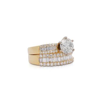 GIA Certified 1.5 Carat H/I2 Diamond 2 Piece Engagement & Wedding Ring Set – Assay Jewelers