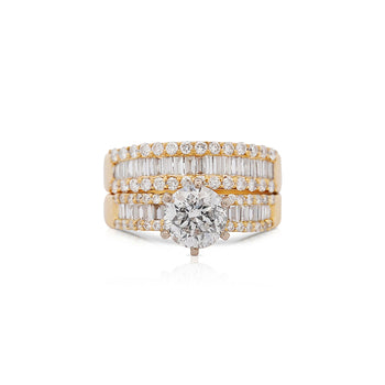 GIA Certified 1.5 Carat H/I2 Diamond 2 Piece Engagement & Wedding Ring Set – Assay Jewelers