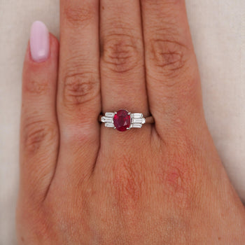 GIA Certified 2 Carat Burma Ruby Pigeon Blood and Diamond Platinum Art Deco Ring – Assay Jewelers