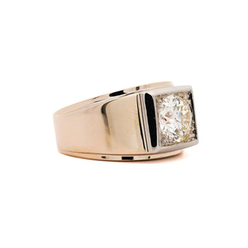 GIA Certified 2 Carat Diamond in 14K Gold Solitaire Men's Ring – Assay Jewelers