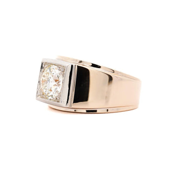GIA Certified 2 Carat Diamond in 14K Gold Solitaire Men's Ring – Assay Jewelers