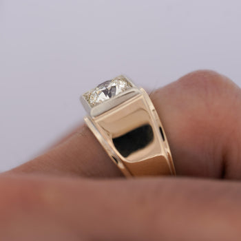 GIA Certified 2 Carat Diamond in 14K Gold Solitaire Men's Ring – Assay Jewelers