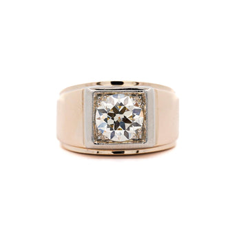 GIA Certified 2 Carat Diamond in 14K Gold Solitaire Men's Ring – Assay Jewelers