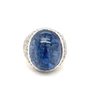 GIA Zertifiziert 26 Karat Cabochon-Schliff Blauer Saphir Cocktail Ring