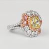 GIA Certified 2.02 Carat Cushion Cut Fancy Greenish Yellow Diamond Ring
