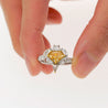 GIA Certified 2.17 Carat TW Fancy Intense Orange Shield Mixed Cut Diamond Ring