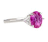 GIA Certified 2.31 Carat Pink Sapphire Oval & Diamond 3-Stone Ring