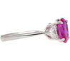 GIA Certified 2.31 Carat Pink Sapphire Oval & Diamond 3-Stone Ring