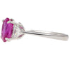 GIA Certified 2.31 Carat Pink Sapphire Oval & Diamond 3-Stone Ring