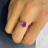 GIA Certified 2.31 Carat Pink Sapphire Oval & Diamond 3-Stone Ring