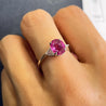 GIA Certified 2.31 Carat Pink Sapphire Oval & Diamond 3-Stone Ring