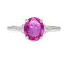 GIA Certified 2.31 Carat Pink Sapphire Oval & Diamond 3-Stone Ring