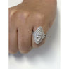 GIA Certified 2.38 Carat Marquis-Cut, H Color, Si1 Clarity Diamond set in 18k white gold and diamond halo ring