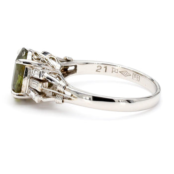 GIA Certified 2.62 Carat Oval Green Alexandrite & Diamond Platinum Vintage Ring – Assay Jewelers