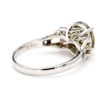 GIA Certified 2.62 Carat Oval Green Alexandrite & Diamond Platinum Vintage Ring – Assay Jewelers