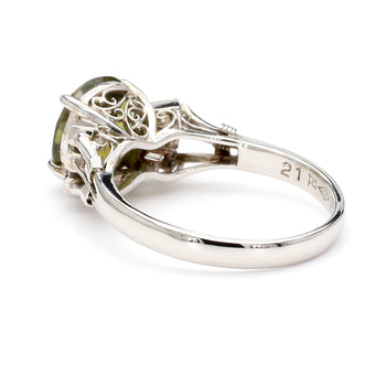 GIA Certified 2.62 Carat Oval Green Alexandrite & Diamond Platinum Vintage Ring – Assay Jewelers
