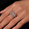 GIA Certified 2.69ct Fancy Orangy Pink Diamond Halo Ring