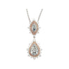 GIA Certified 3 Carat Marquise & Pear Fancy Gray Diamond Drop Pendant Necklace