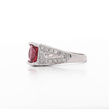 GIA Certified 3 Carat No Heat Red Spinel & Diamond Cocktail Platinum Ring – Assay Jewelers