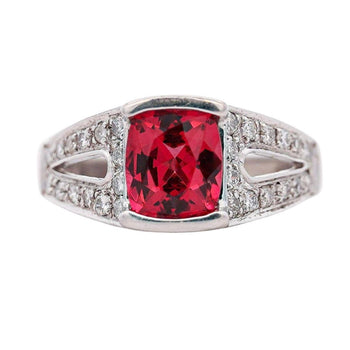 GIA Certified 3 Carat No Heat Red Spinel & Diamond Cocktail Platinum Ring – Assay Jewelers