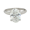 GIA Certified 3 Carat Oval Cut Lab Grown CVD Diamond Solitaire Engagement Ring in 14K White Gold