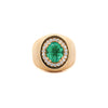 GIA Certified 3.01 Carat Colombian Emerald & Diamond 18K Yellow Gold Unisex Ring