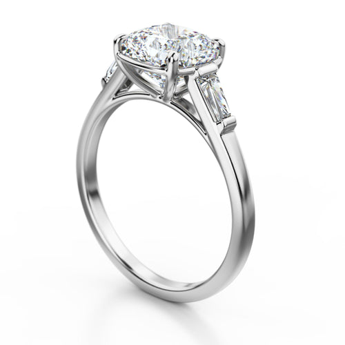 VS1 Diamond Platinum Three Stone Engagement Ring