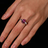 GIA Certified 3.2 Carat No Heat Pink Sapphire Oval and Diamond 3 Stone Ring
