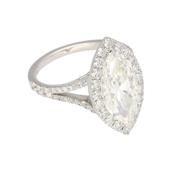 GIA Certified 3.22 Carat Marquise Cut G/VS1 Halo Engagement 18K Ring – Assay Jewelers