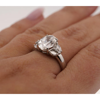GIA Certified 3.23 Carat TW Oval Lab Grown Diamond Platinum Engagement Ring – Assay Jewelers
