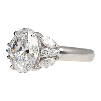 GIA Certified 3.23 Carat TW Oval Lab Grown Diamond Platinum Engagement Ring – Assay Jewelers