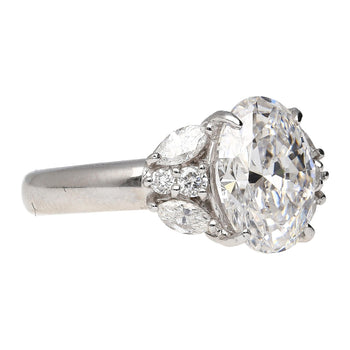 GIA Certified 3.23 Carat TW Oval Lab Grown Diamond Platinum Engagement Ring – Assay Jewelers