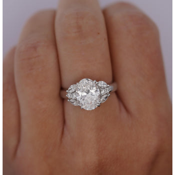 GIA Certified 3.23 Carat TW Oval Lab Grown Diamond Platinum Engagement Ring – Assay Jewelers