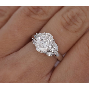 GIA Certified 3.23 Carat TW Oval Lab Grown Diamond Platinum Engagement Ring – Assay Jewelers