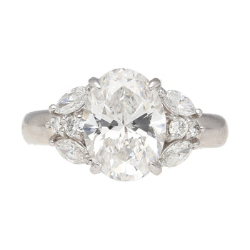 GIA Certified 3.23 Carat TW Oval Lab Grown Diamond Platinum Engagement Ring – Assay Jewelers