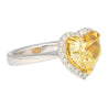 GIA Certified 3.32 Carat Fancy Intense Yellow Heart Cut Diamond Engagement Ring