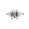 GIA Certified 3.45 Carat F/VVS2 Emerald Cut Diamond Engagement 3 Stone Ring