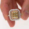 GIA Certified 3.51 Carat Fancy Brownish Yellow Diamond Ring with Pink and White Diamond Halo