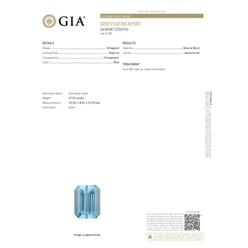 GIA Certified 47.02 Carat Emerald Cut Loose Aquamarine – Assay Jewelers