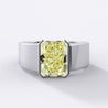 GIA Certified 4.12 Carat Fancy Yellow Radiant Cut Diamond Solitaire Unisex Ring