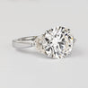 GIA Certified 5.03 Carat J/VVS1 Round Cut Diamond Ring Half Moon Cut Side Stones
