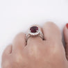 GIA Certified 5.52 Carat Rubellite and Diamond Halo in Filigree Setting Ring