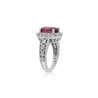 GIA Certified 5.52 Carat Rubellite and Diamond Halo in Filigree Setting Ring