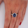 GIA Certified 6.01 Carat Sapphire & Diamond in Halo Engagement Ring