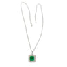 GIA Certified 6.33 Carat Minor Oil Colombian Emerald Necklace in 18K White Gold