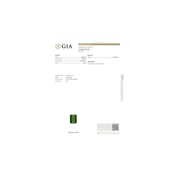 GIA Certified 6.47 Carat Green Tourmaline East-West Half Bezel 18K Ring