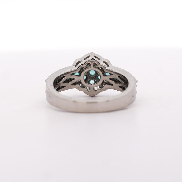 GIA Certified Brazilian Paraiba Tourmaline Cluster Ring